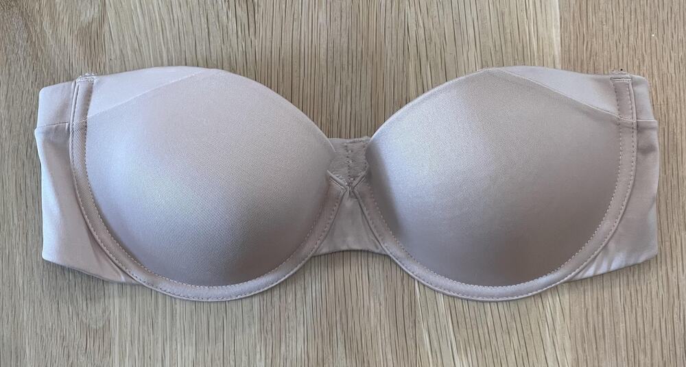Maidenform Longline Bra Womens 36B Beige Strapless Seamless Underwire Padded